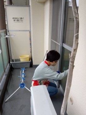 窓ふき写真