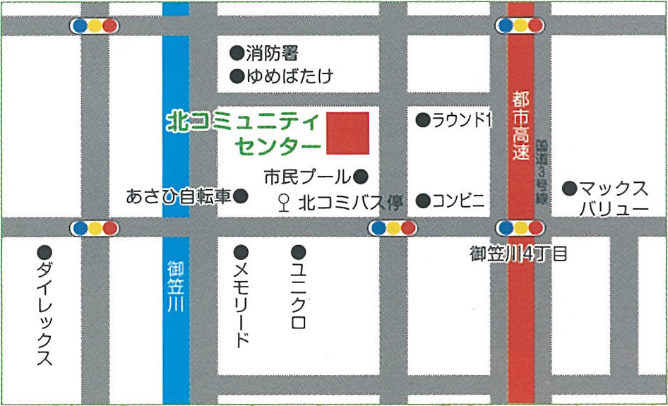 北コミの簡易地図